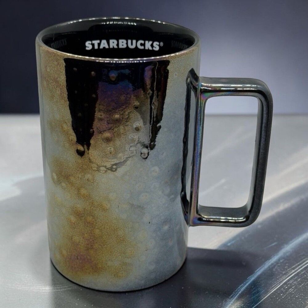 Rare Starbucks 2020 Oil Slick Iridescent 12oz Ceramic Mug – New Without Tag